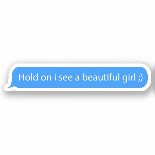 Hold on i see a beautiful girl text message シール (正面)