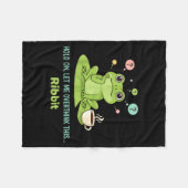 Hold On Let Me Overthink This Frog Ribbit  フリースブランケット (正面(横))