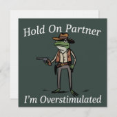 Hold On Partner I'm Overstimulated Cowboy Frog  招待状 (正面/裏面)