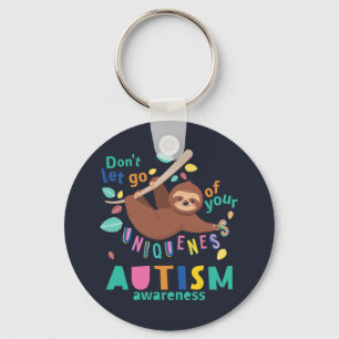 Hold On To Your Uniqueness Sloth Autism Awareness キーホルダー