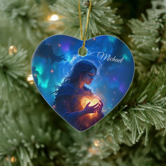 Hold your heart forever, I miss you, sympathy セラミックオーナメント (ツリー)