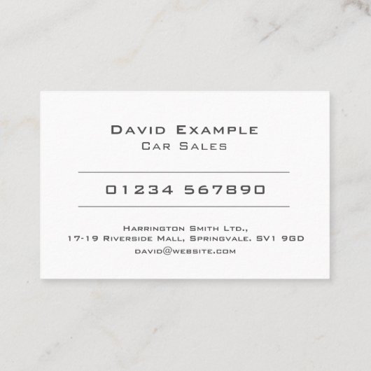 Holders Business Cardの写真を使用した自動車販売 名刺 (裏面)