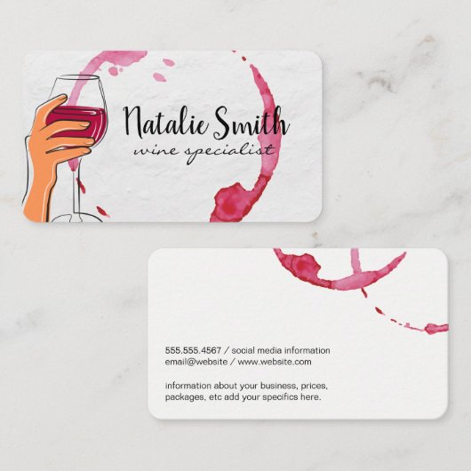 Holding Glass of Wine | A Toast | Cheers 名刺 (正面/裏面)