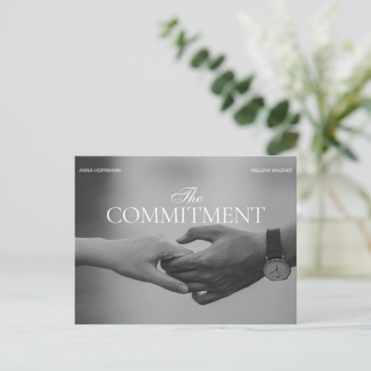 Holding hand commitment photo romance wedding ポストカード (スタンド正面)