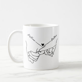 Holding Hands Custom Name Valentine Mug コーヒーマグカップ