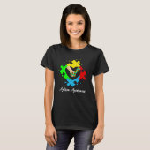 Holding Hands In Heart Puzzle Autism Awareness Sup Tシャツ (正面フル)