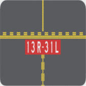 Holding Point Marking 13R-31L シール (正面)