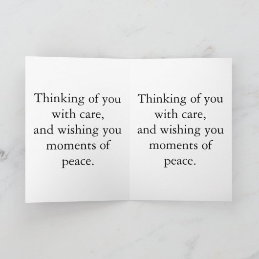 Holding You in Thought – Minimalist Sympathy Card  カード (内部)
