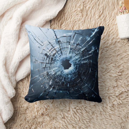 hole in glass, cracks クッション (ブランケット)