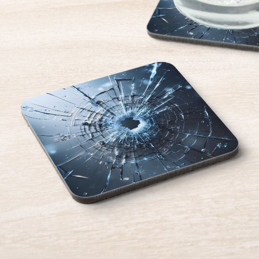 hole in glass, cracks コースター (左側)