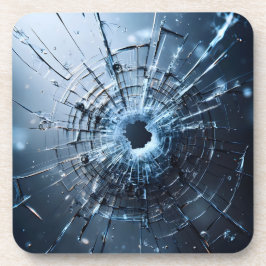 hole in glass, cracks コースター