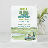 Hole In One, Blue Golf 1st Birthday 招待状 (スタンド正面)