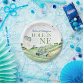 Hole In One Boy Golf First Birthday Par-Tee ペーパープレート (パーティー)