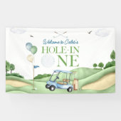 Hole In One Boy Golf First Birthday Par-Tee 横断幕 (横)