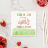 Hole In One First Birthday Party スタンダードカクテルナプキン (インサイチュ)