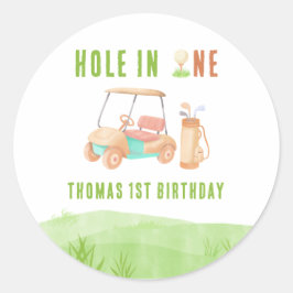 Hole In One First Birthday Party ラウンドシール