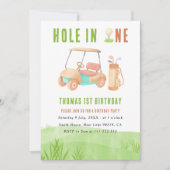 Hole In One First Birthday Party 招待状 (正面)