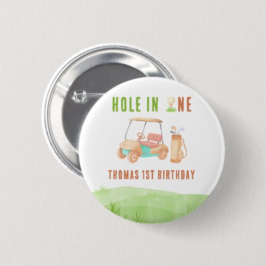Hole In One First Birthday Party 缶バッジ (正面&裏面)