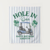 Hole in One First Birthday Party Banner Golf 1st  タペストリー (正面)