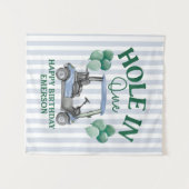 Hole in One First Birthday Party Banner Golf 1st  タペストリー (正面(横))