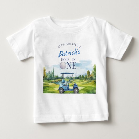 Hole In One Golf 1st Birthday  ベビーTシャツ (正面)