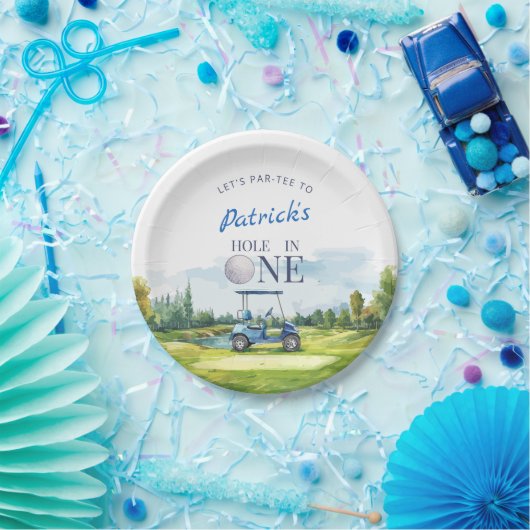 Hole In One Golf 1st Birthday  ペーパープレート (パーティー)