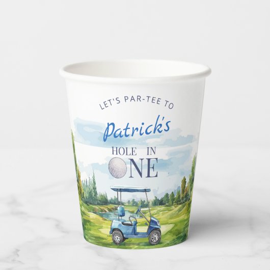 Hole In One Golf 1st Birthday  紙コップ (裏面)
