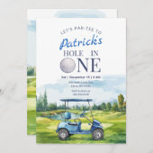 Hole In One Golf 1st Birthday Invitation 招待状 (正面/裏面)