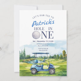 Hole In One Golf 1st Birthday Invitation 招待状