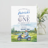 Hole In One Golf 1st Birthday Photo Invitation 招待状 (スタンド正面)