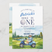 Hole In One Golf 1st Birthday Photo Invitation 招待状 (正面/裏面)