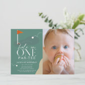 Hole in One Golf Course Photo 1st Birthday Par-Tee 招待状 (スタンド正面)