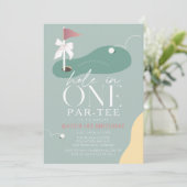 Hole in One Golf Fairway Par-Tee Girl 1st Birthday 招待状 (スタンド正面)