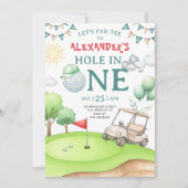 Hole in One Golf First Birthday Invitation  招待状 (正面)