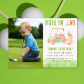 Hole In One Golf First Birthday Party 招待状