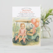 Hole in One Golf Girl 1st Birthday Par-Tee 招待状 (スタンド正面)