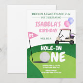 Hole In One Golf Par-tee 1st Birthday Invitation 招待状 (正面/裏面)