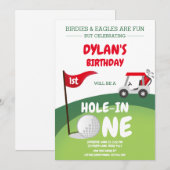 Hole In One Golf Par-tee 1st Birthday Invitation 招待状 (正面/裏面)