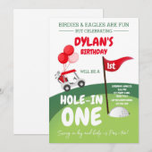 Hole In One Golf Par-tee 1st Birthday Invitation 招待状 (正面/裏面)