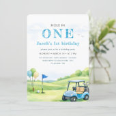 Hole In One Golf Party 1st First Birthday 招待状 (スタンド正面)