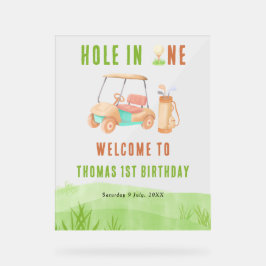 Hole In One Golf Welcome Birthday Party アクリルサイン
