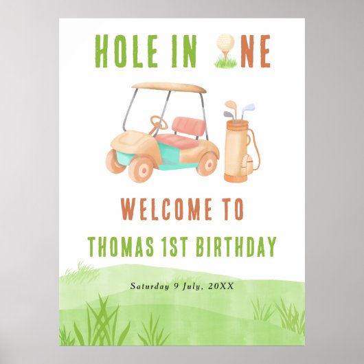 Hole In One Golf Welcome Birthday Party ポスター (正面)