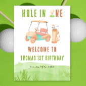 Hole In One Golf Welcome Birthday Party ポスター