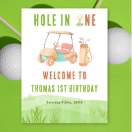 Hole In One Golf Welcome Birthday Party ポスター