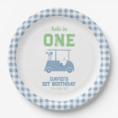 Hole in One Par Tee Boy Birthday ペーパープレート (正面)