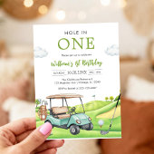 Hole In One Par-tee Golf Boy 1st Birthday Invitati 招待状