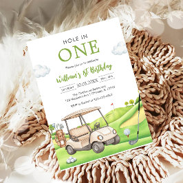 Hole In One Par-tee Golf Boy 1st Birthday Invitati 招待状