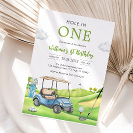 Hole In One Par-tee Golf Boy 1st Birthday Invitati 招待状