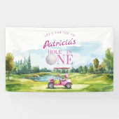 Hole In One Pink Golf 1st Birthday 横断幕 (横)