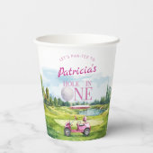 Hole In One Pink Golf 1st Birthday  紙コップ (裏面)